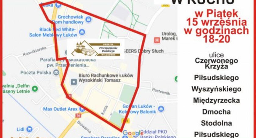 Dziś w Łukowie będą utrudnienia w ruchu. Ulicami miasta przejdzie procesja 