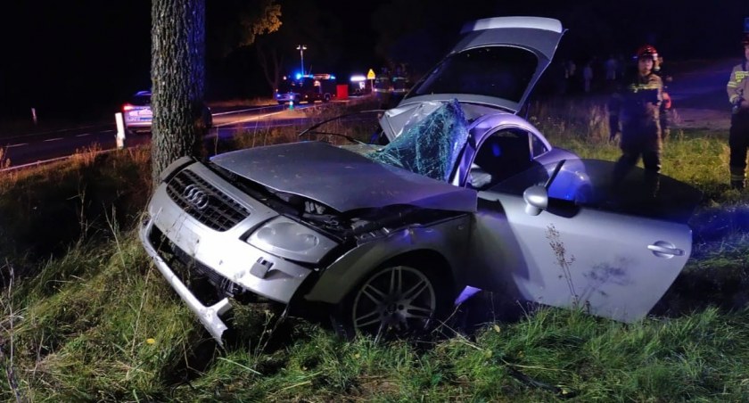 Nie żyje rowerzysta potrącony przez Audi. Auto wylądowało na drzewie! 