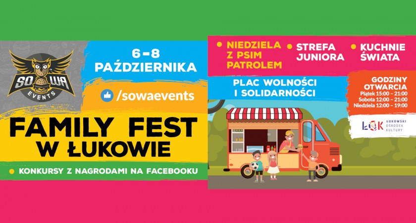 Family Fest w Łukowie - Festiwal Food Trucków 6-8 października (ZAPROSZENIE)