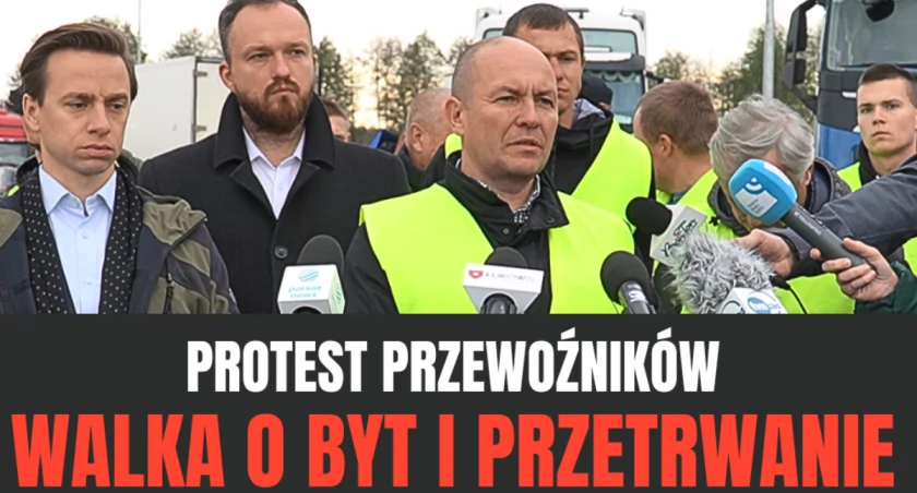 Przewoźnicy z Łukowa na proteście w Dorohusku. Walczą z nieuczciwą konkurencją ze strony firm ukraińskich (WIDEO)
