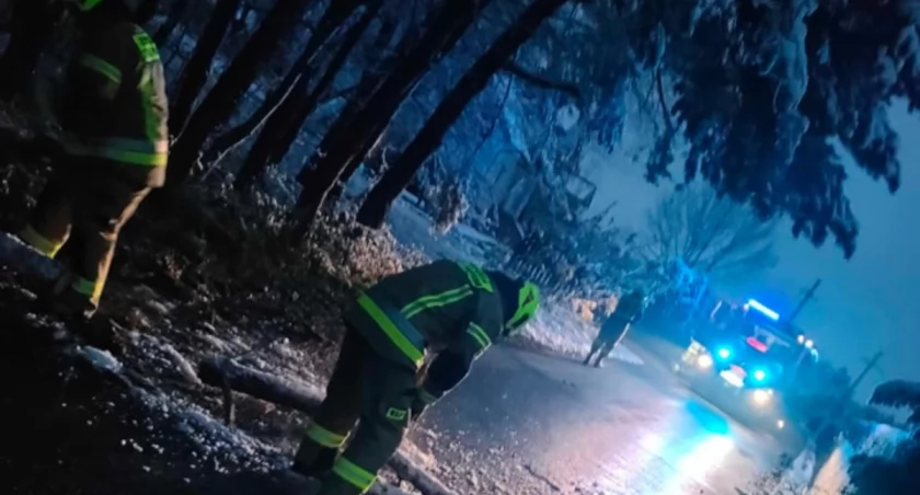 Mokry śnieg powalił drzewo! Strażacy OSP Podosie i OSP Fiukówka ruszyli do akcji 