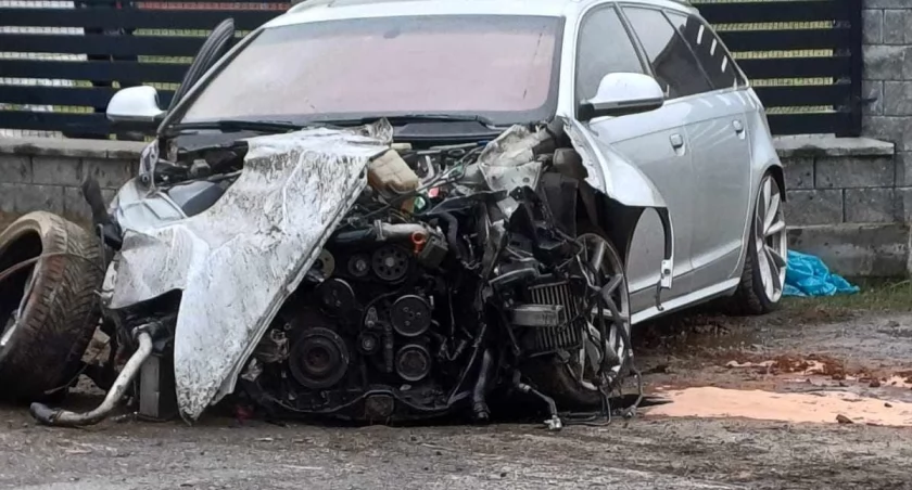Gmina Stanin. 19- latek rozbił audi na ogrodzeniu! Poniesie konsekwencje! 