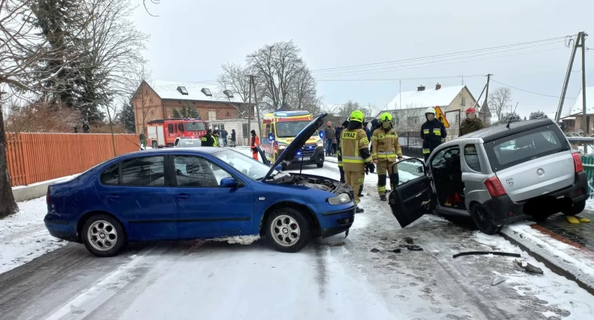 Wypadek w Woli Okrzejskiej. Dwie osoby ranne 