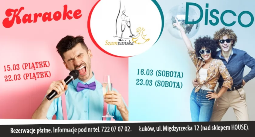 Zapraszamy na Karaoke w Szampańskiej. Start w piątek 15 marca  o 18 