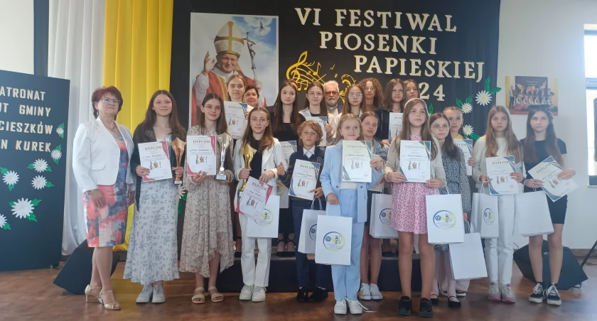 VI Festiwal Piosenki Papieskiej w Wólce Domaszewskiej: Uczniowie Świętują Dziedzictwo Jana Pawła II