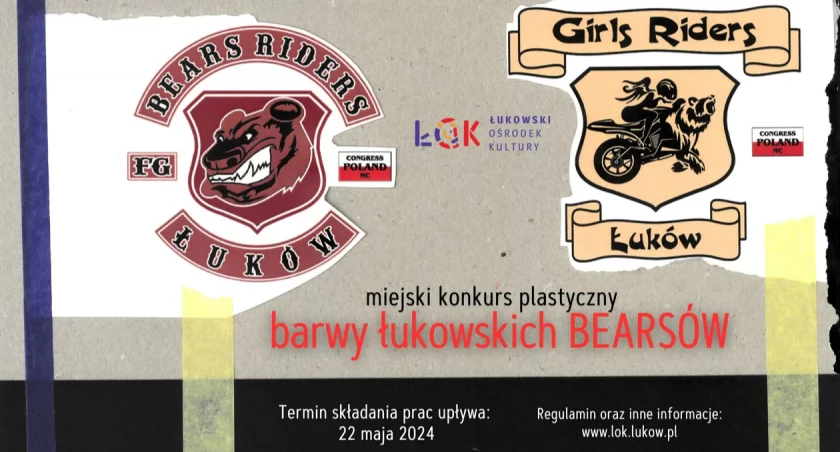 Łukowscy motocykliści zachęcają młodych mieszkańców do udziału w konkursie plastycznym „Barwy łukowskich BEARSÓW”