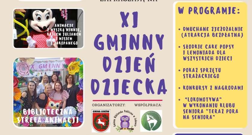 XI Gminny Dzień Dziecka w Łukowie - 2 czerwca o 14.00 - Gmina Łuków, Gminna Biblioteka Publiczna, Gminny Ośrodek Kultury - atrakcje, występy, zabawa