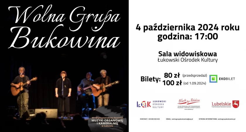 Koncert zespołu Wolna Grupa Bukowina w ŁOK (ZAPROSZENIE) 