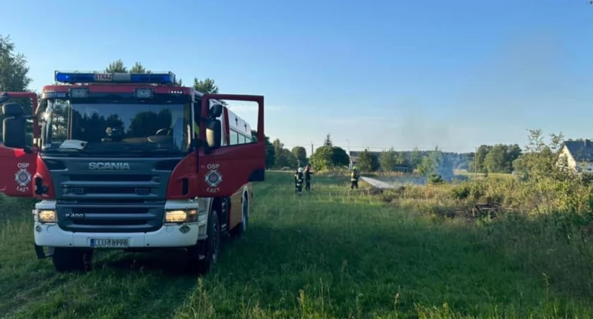 Dwa niebezpieczne pożary nieużytków i poszycia leśnego w powiecie łukowskim