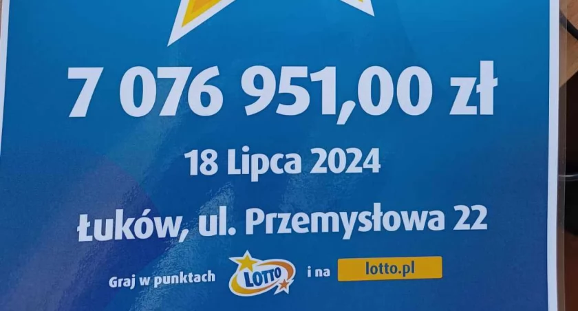 W Łukowie po raz drugi w historii padła szóstka w Lotto. Kolosalna kasa!
