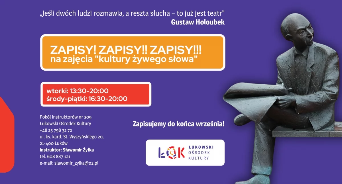 Nabór do Teatru Poezji ŁOK na rok artystyczny 2024/2025 
