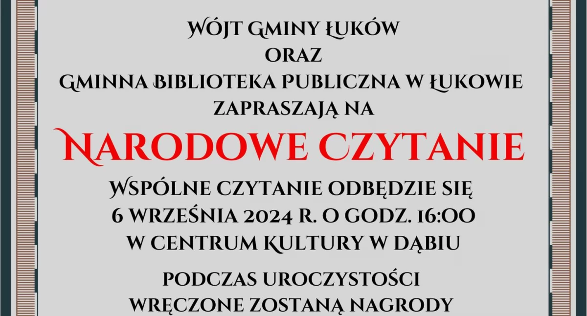Dąbie będzie czytać „Kordiana”: Narodowe Czytanie w Gminie Łuków