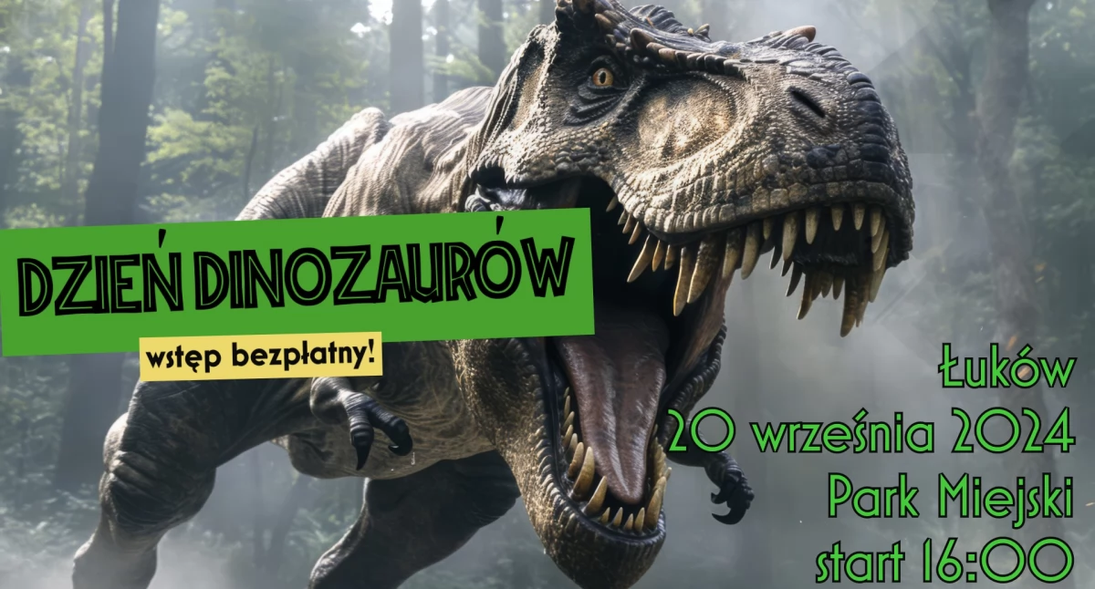 Gigantyczny dinozaur zmierza do Łukowa! Przyjdź na niezwykłe spotkanie w Parku Miejskim