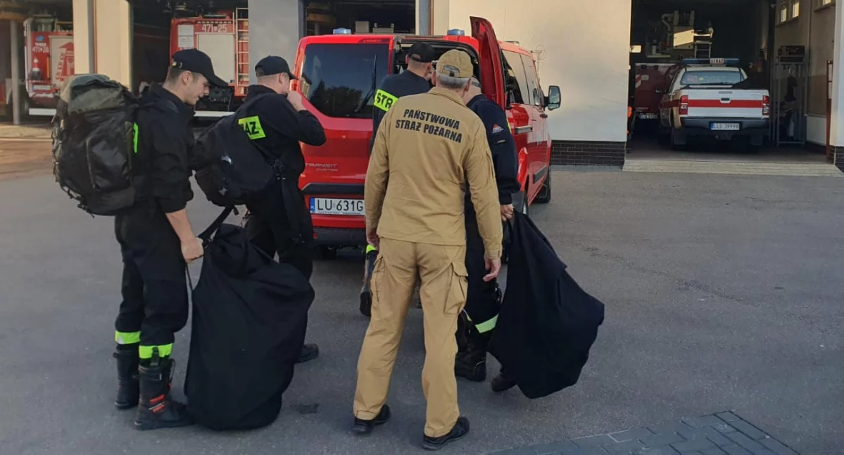 Strażacy z Łukowa wspierają działania przeciwpowodziowe w południowej Polsce