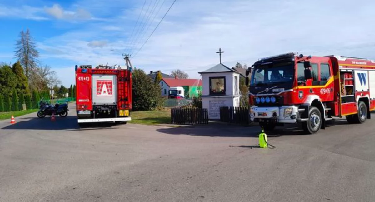 Wypadek w Siedliskach. Na miejscu trzy jednostki straży 