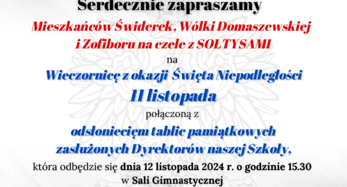 Patriotyczna Wieczornica w Wólce Domaszewskiej. Mieszkańcy Świderek, Wólki Domaszewskiej i Zofiboru Razem dla Niepodległości