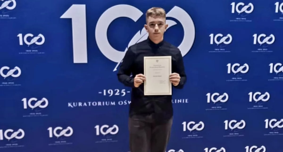 Sukces Dawida Sobiecha! Uczeń ZS nr 2 w Łukowie wyróżniony stypendium premiera!