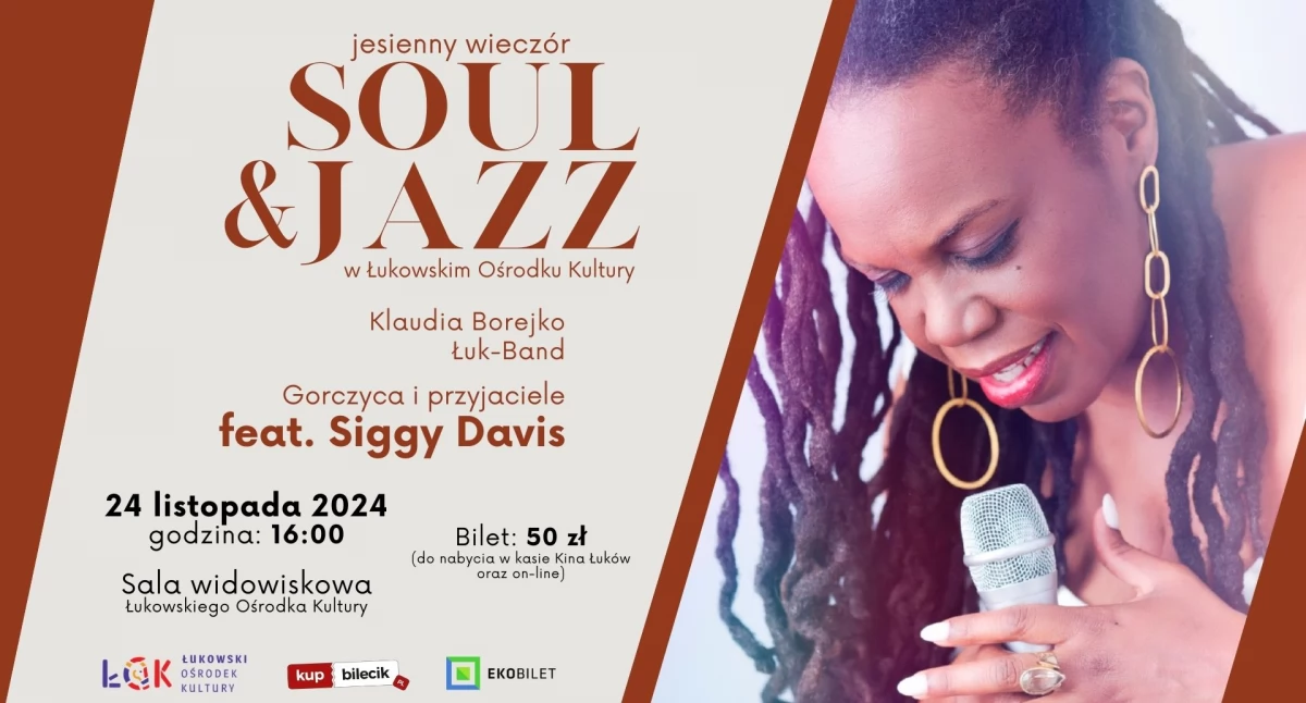 Jesienny wieczór z Soul i Jazzem. Siggy Davis z Nowego Jorku zagra w Łukowie!