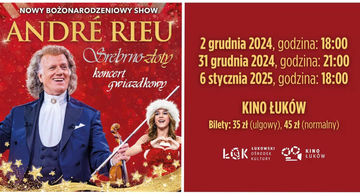  Świąteczny koncert André Rieu w Kinie Łuków – „Srebrno-złoty koncert gwiazdkowy”