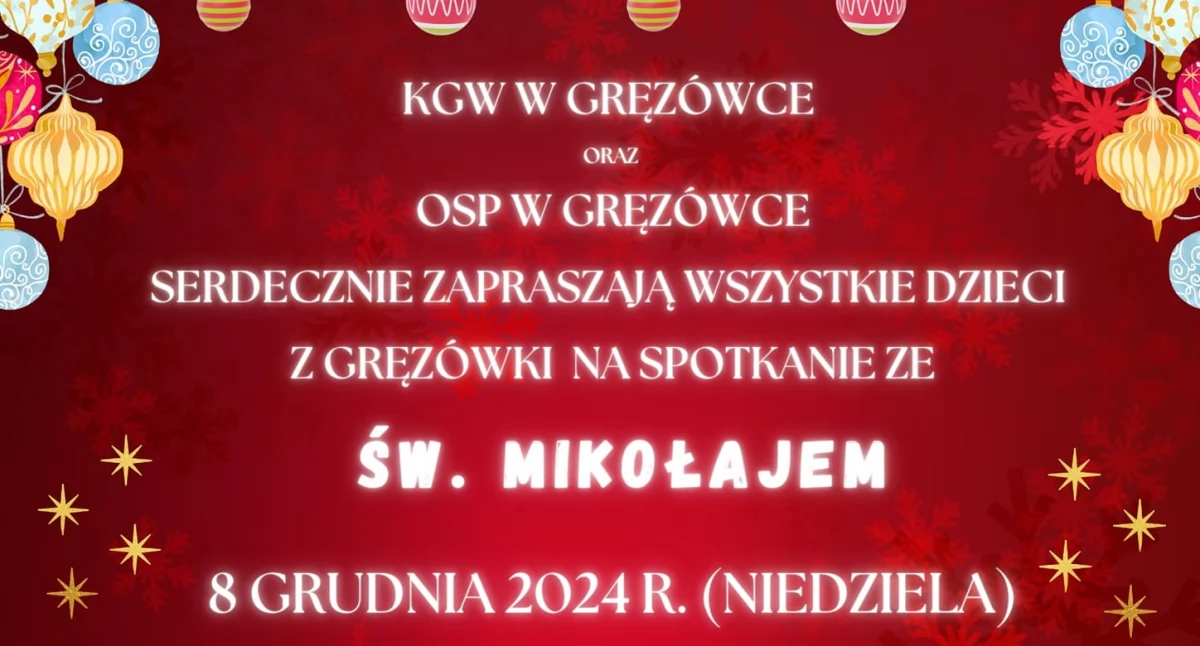 Święty Mikołaj w Grężówce! Magiczne spotkanie dla całej rodziny – Sprawdź Szczegóły