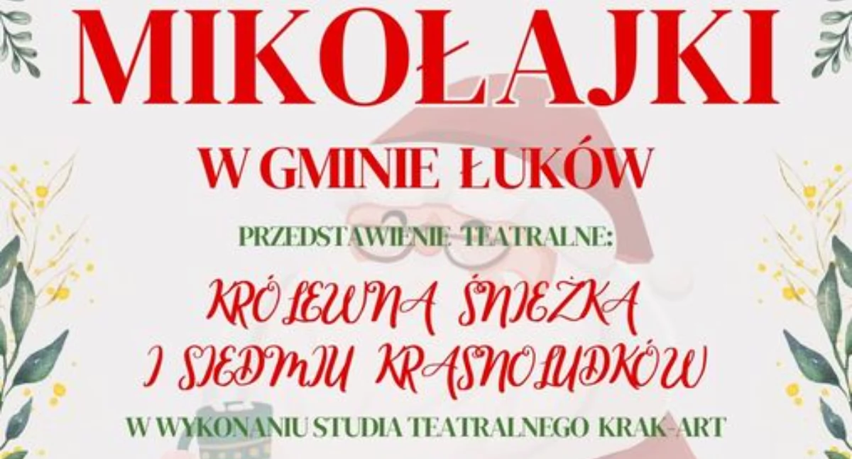 Mikołajkowa niespodzianka w Gminie Łuków! Teatr i Święty Mikołaj czekają na dzieci!