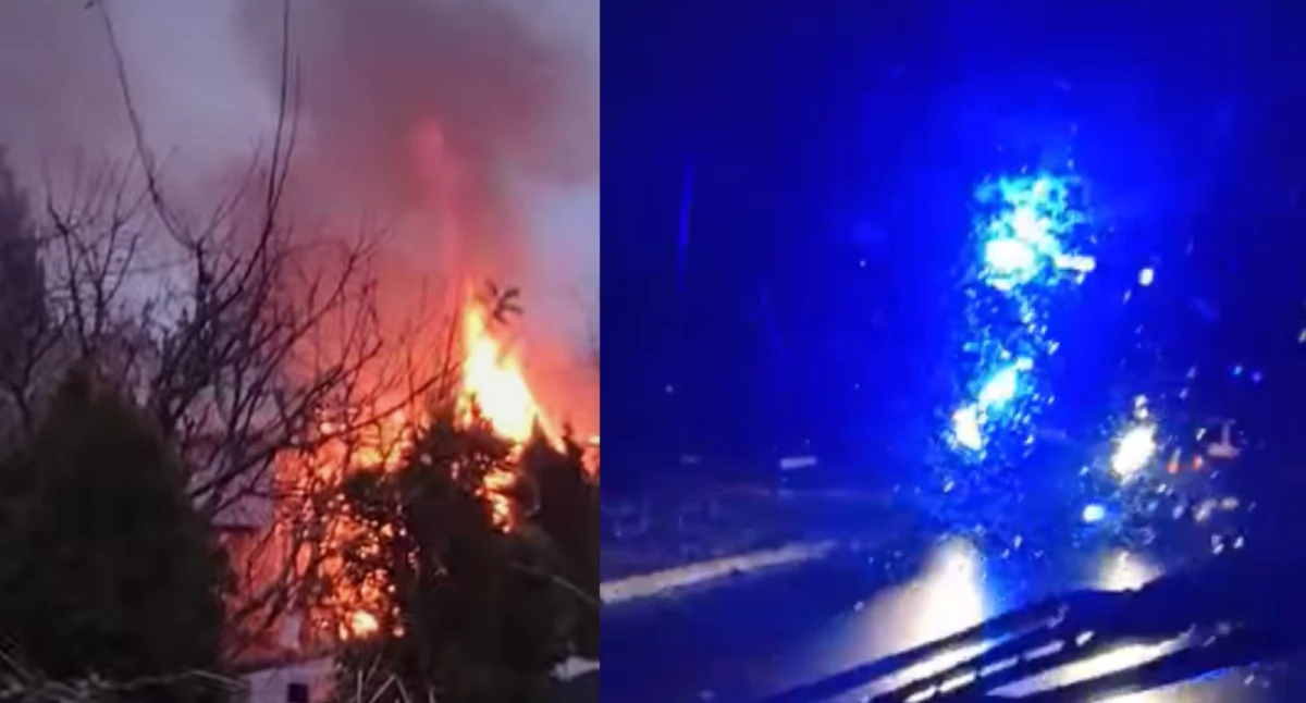 Altanka spłonęła na działkach w Łukowie. Wszystko przez ludzką nieuwagę [WIDEO]