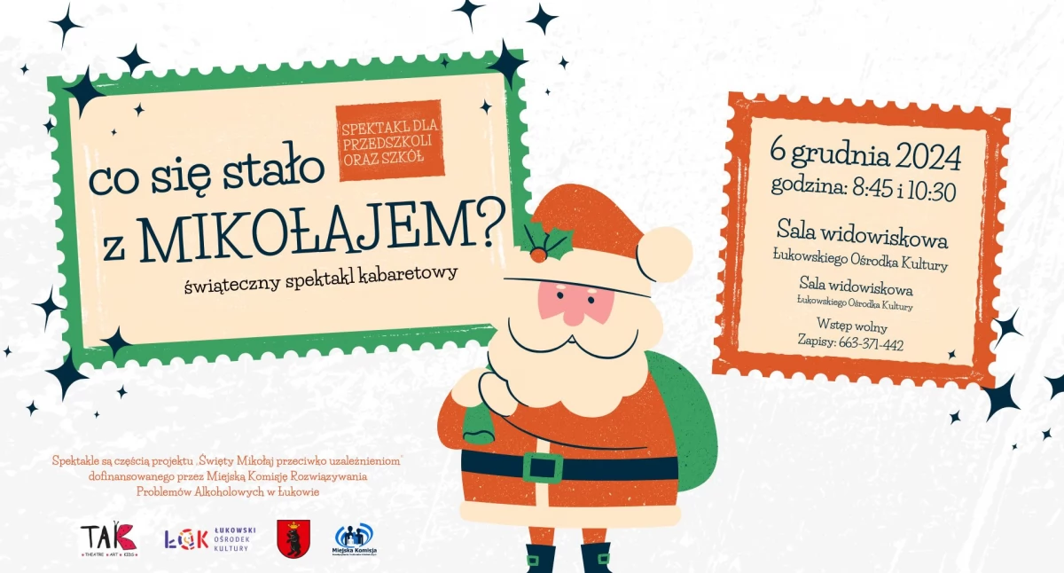 Mikołaj zaginął! Czy dzieci pomogą go odnaleźć? Teatr TAK zaprasza na interaktywny spektakl w Łukowie!