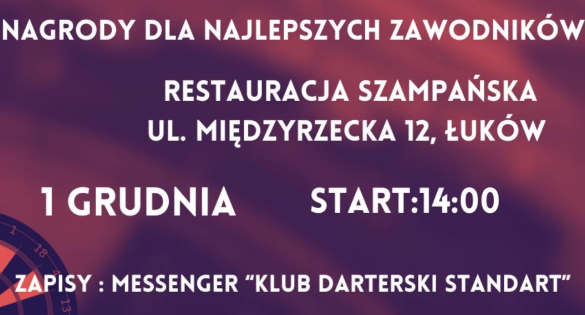 Turniej Darta w Łukowie! Nagrody, emocje i smaczne jedzenie w restauracji Szampańska