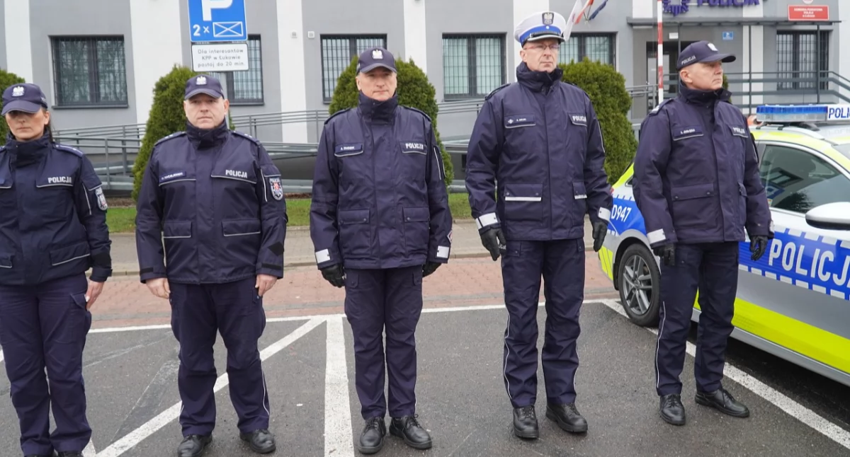 Policjanci z Łukowa uczcili tragicznie zmarłego asp. szt. Mateusza Biernackiego [WIDEO]