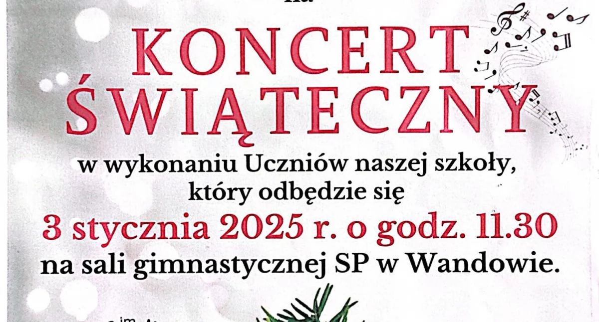 Świąteczna magia w Wandowie. Niezwykły koncert uczniów już 3 stycznia 2025 roku!