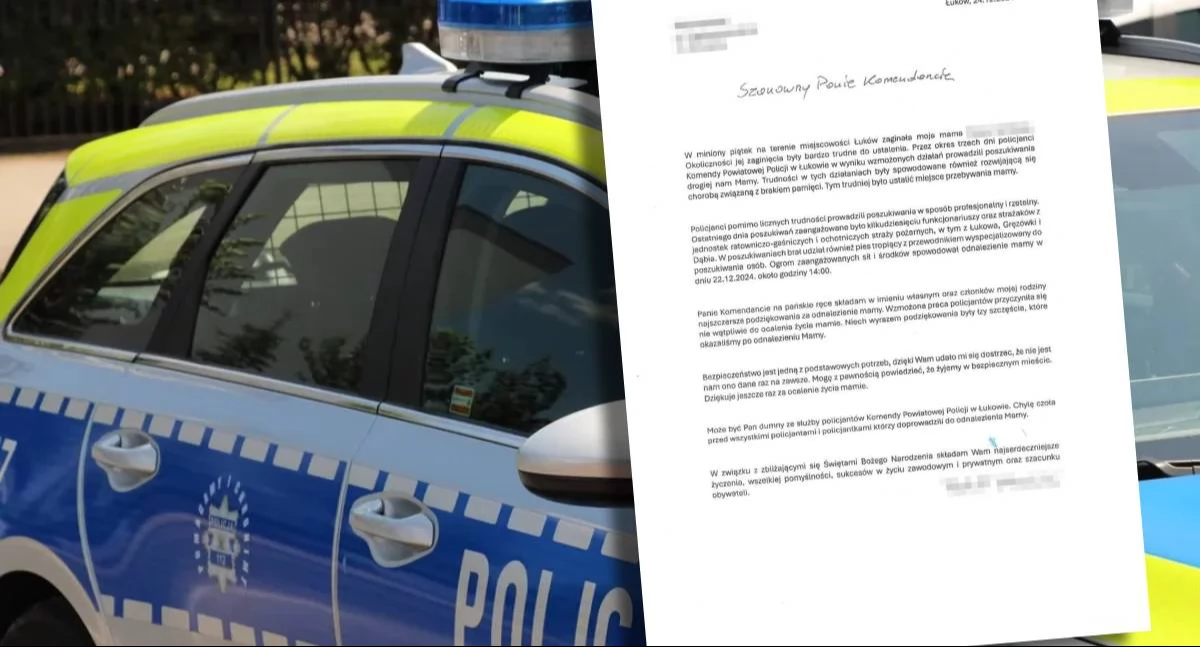 Wzruszający list podziękowania po odnalezieniu 73-Latki. 