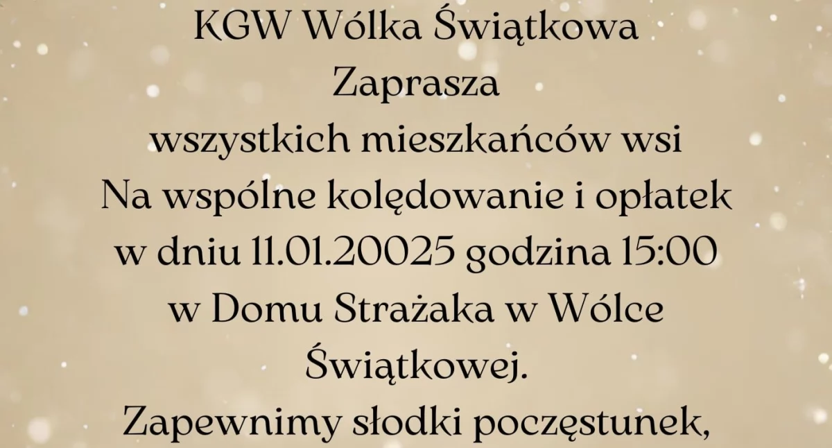 Wielkie kolędowanie w Wólce Świątkowej. Dołącz do wyjątkowego wydarzenia!