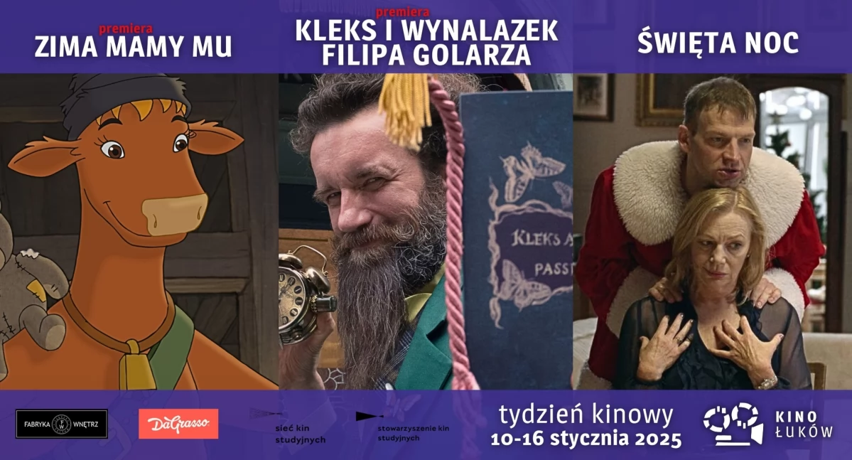 Kino Łuków zaprasza: Premiera „Kleks i wynalazek Filipa Golarza” oraz zimowa przygoda z Mamą Mu!