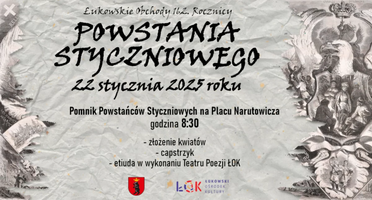 Pamięć bohaterów. Łuków upamiętni 162. Rocznicę Powstania Styczniowego