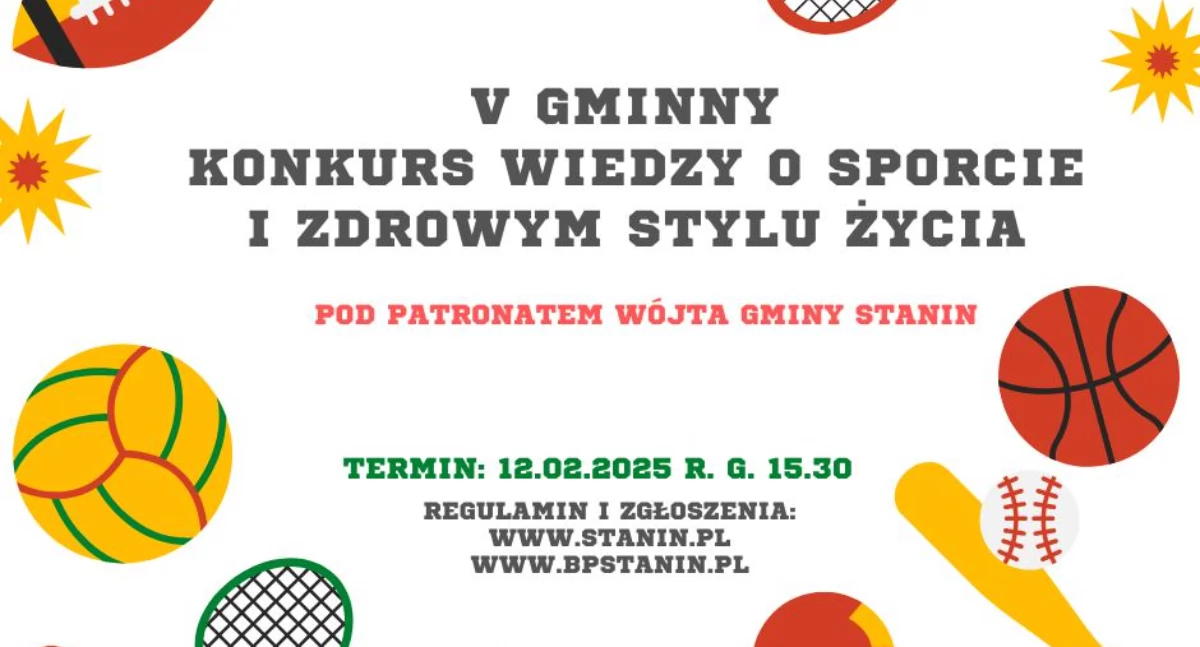 Sprawdź, ile wiesz o sporcie! Wielki konkurs w Gminie Stanin z nagrodami