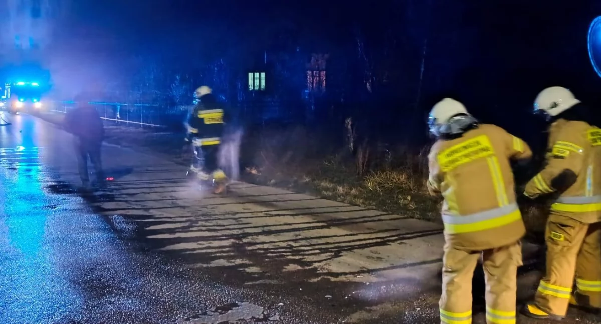 150 metrów zagrożenia! Strażacy usunęli plamę oleju w Tuchowiczu (FOTO)