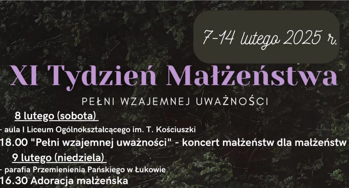 Świętuj Tydzień Małżeństwa w Łukowie – Zobacz program wydarzeń!