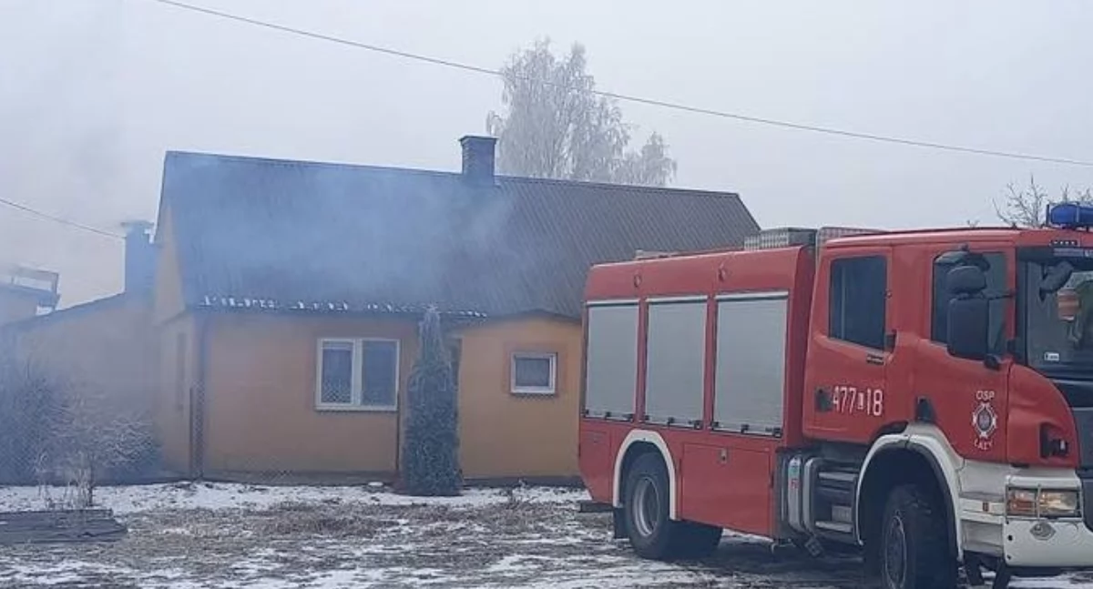 Pożar sadzy w kominie w Aleksandrowie (FOTO)