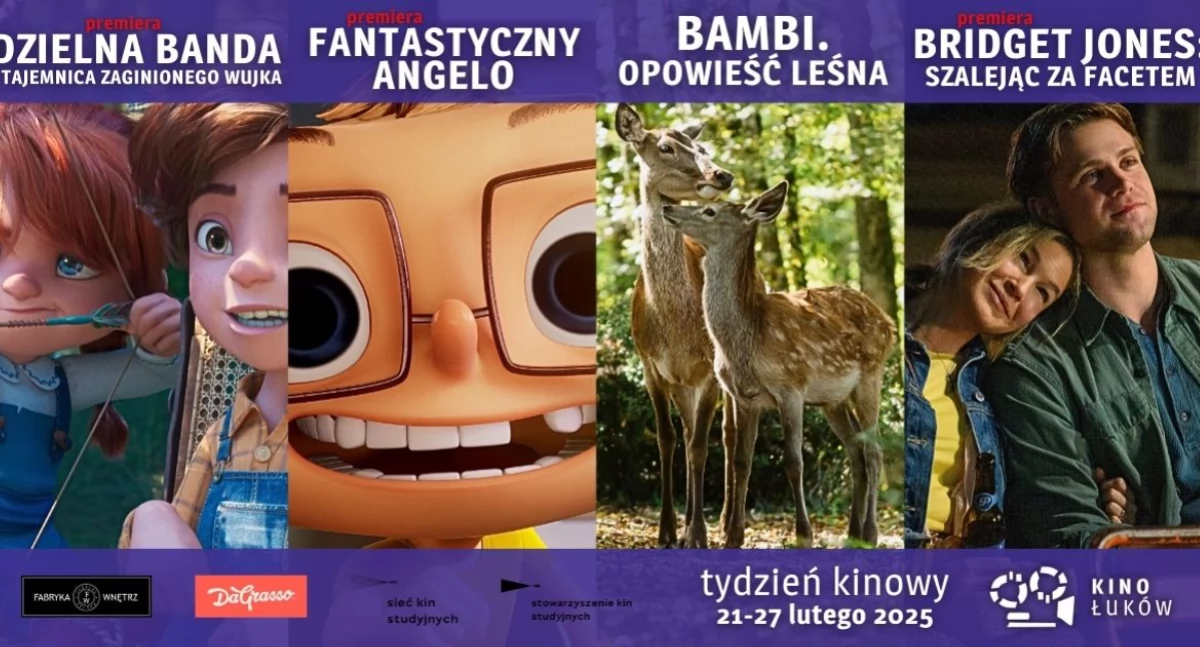 Kino Łuków, seanse filmowe, Serce Ojca, Fantastyczny Angelo, Bambi, Dzielna banda, Bridget Jones