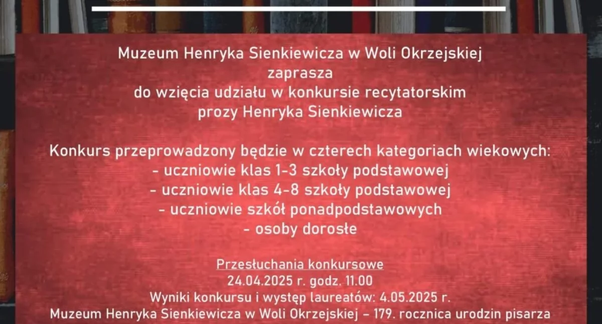 „Malowanie słowem” – wielki konkurs recytatorski prozy Sienkiewicza! Kto zdobędzie laur zwycięstwa?