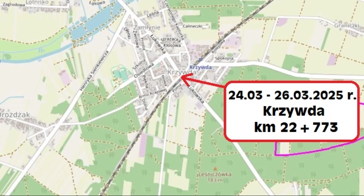 Już w poniedziałek zamkną przejazdy kolejowe w Krzywdzie i Woli Okrzejskiej! Kierowcy muszą przygotować się na utrudnienia