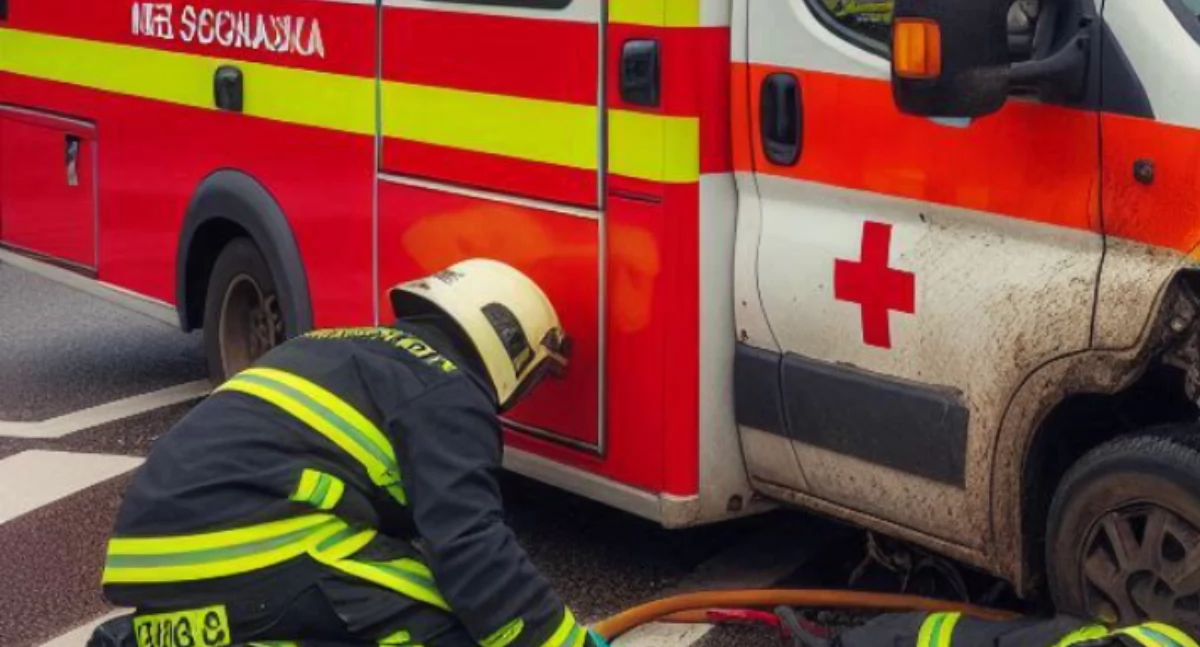 Trudna akcja w Starych Kobiałkach! Strażacy ruszyli na ratunek karetce