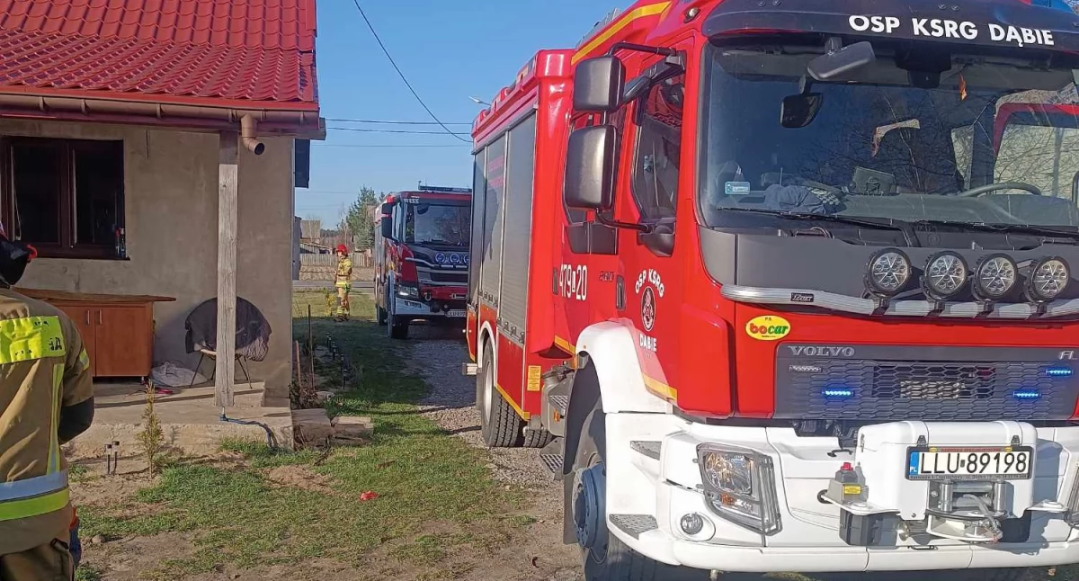 Pożar w Dąbiu! Strażacy w akcji – sadza w kominie mogła doprowadzić do tragedii