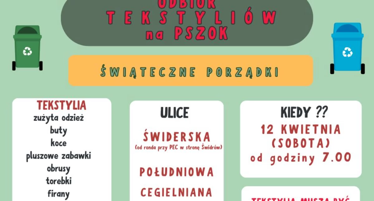 Wielkie sprzątanie w Łukowie! Już 12 kwietnia rusza specjalna akcja odbioru tekstyliów 
