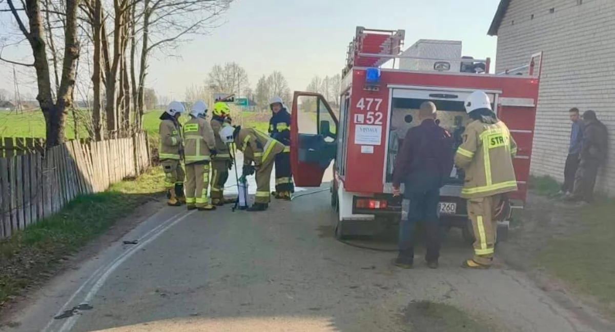 Plama oleju sparaliżowała ruch w Goździe! Szybka interwencja strażaków zapobiegła tragedii