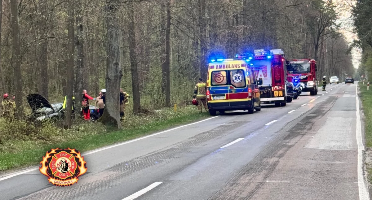 Tragedia o krok! Samochód wbił się w drzewo pod Łukowem