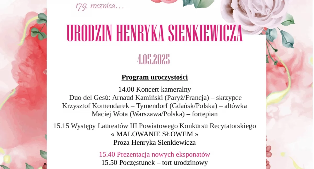 Urodziny z Chopinem i tortem – wyjątkowe wydarzenie w Muzeum Henryka Sienkiewicza!
