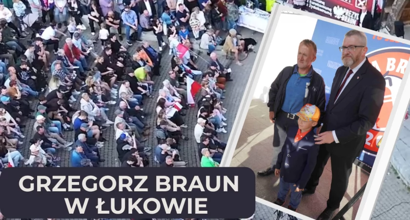 Grzegorz Braun w Łukowie. Setki mieszkańców na spotkaniu – ZOBACZ GALERIĘ ZDJĘĆ i WIDEO