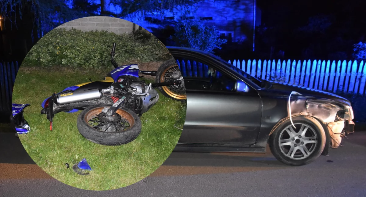 14-latek roztrzaskał motocykl w aucie! Cudem przeżył dziki rajd!
