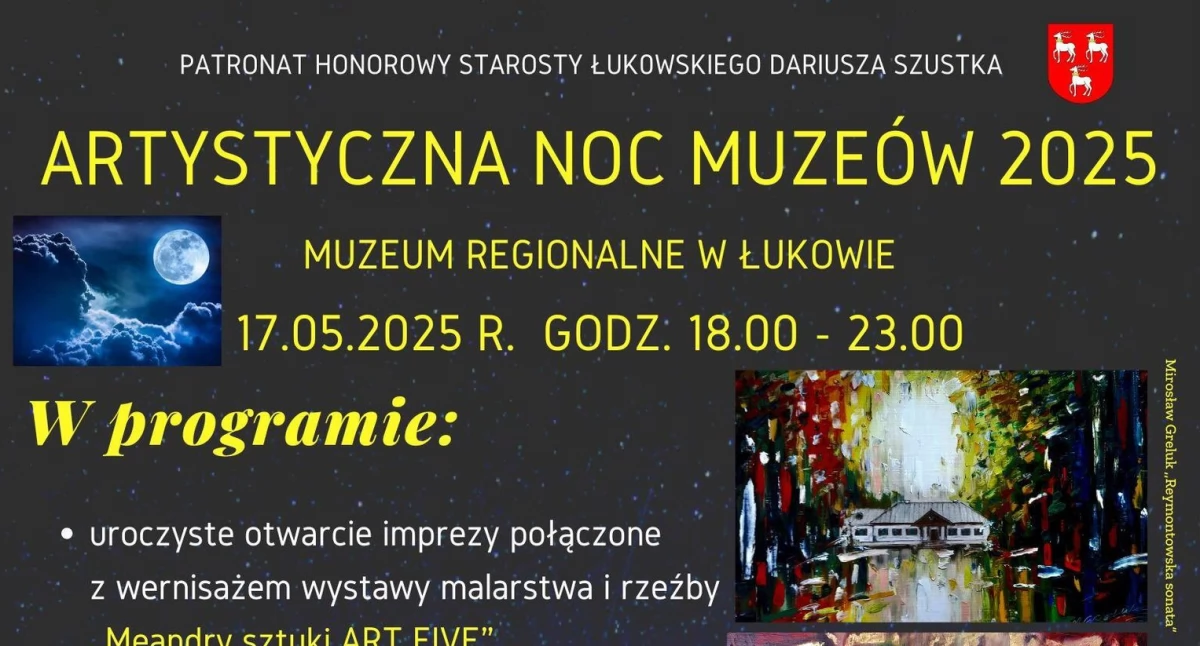 Artystyczna Noc Muzeów 2025 w Łukowie – wyjątkowe wydarzenie już 17 maja